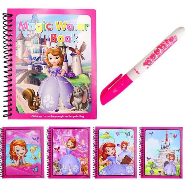 POLLYROLLY | MAGIC WATER COLOURING BOOK BUKU MEWARNAI MAGIC PENA AIR / WATER DRAWING-SOPHIA