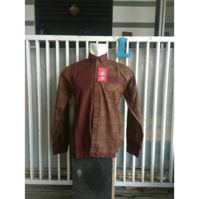 Kemeja batik pria warna coklat