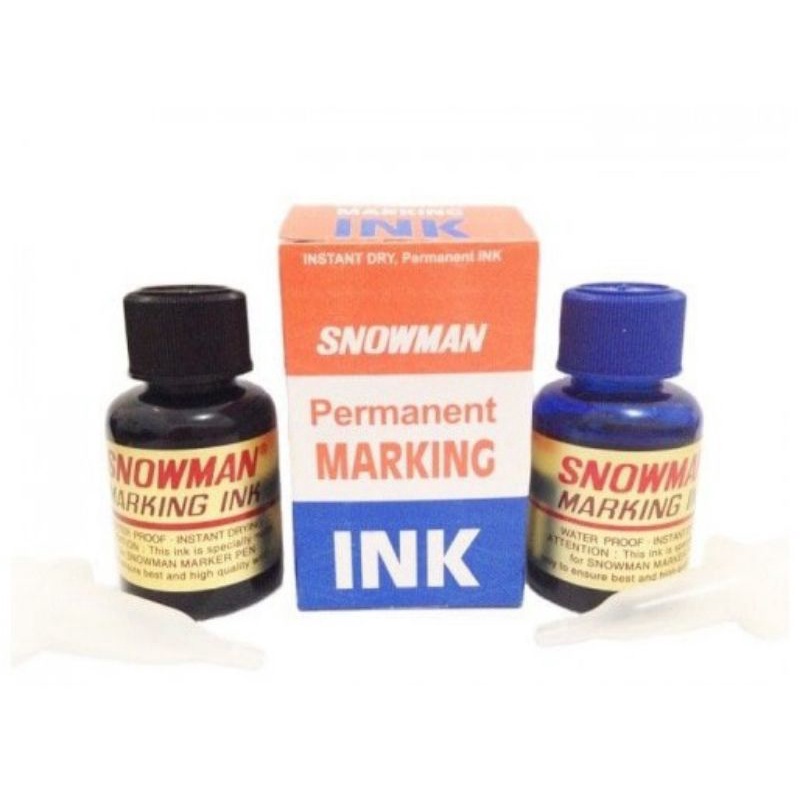 

ISI TINTA REFILL INK MERK SNOWMAN BOTOL HITAM BIRU