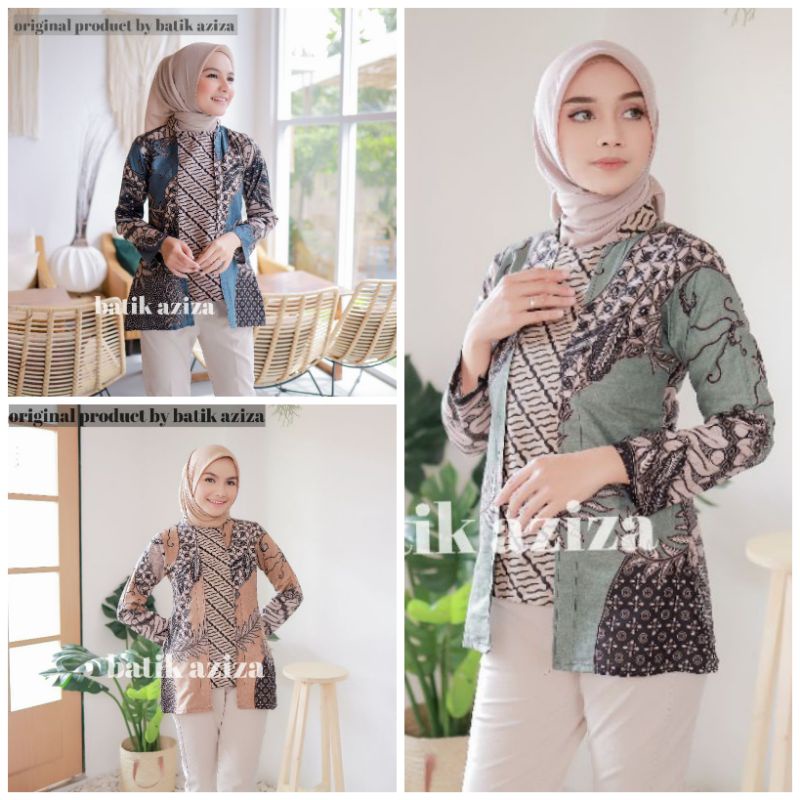 M-L-XL-XXL Batik Tunik wanita ASJ SA HRB026 Kenongo Pekalongan Sogan Tulis