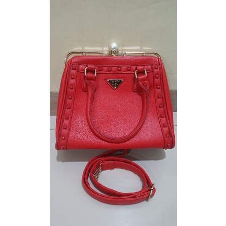 PRADA bag red behel