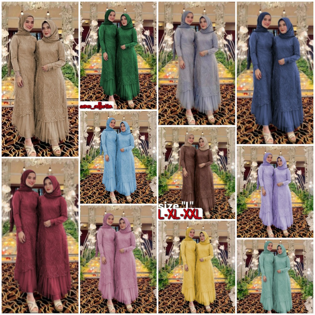 ( COD ) MAXI GERALDINE GAMIS TILE RUBY GAMIS WANITA DRESS MUSLIM SERAGAM UNDANGAN PERNIKAHAN BRIDESM