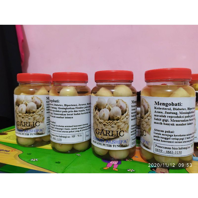 

acar bawang putih tunggal (bawang Lanang) 400 gram