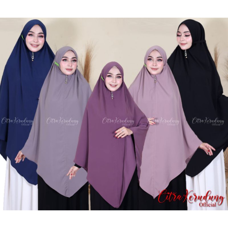 Khimar Tali Nonpad Model Runcing bahan Woolpeach Premium Lancip Segitiga Pinguin Wolfis Wolvis Drama