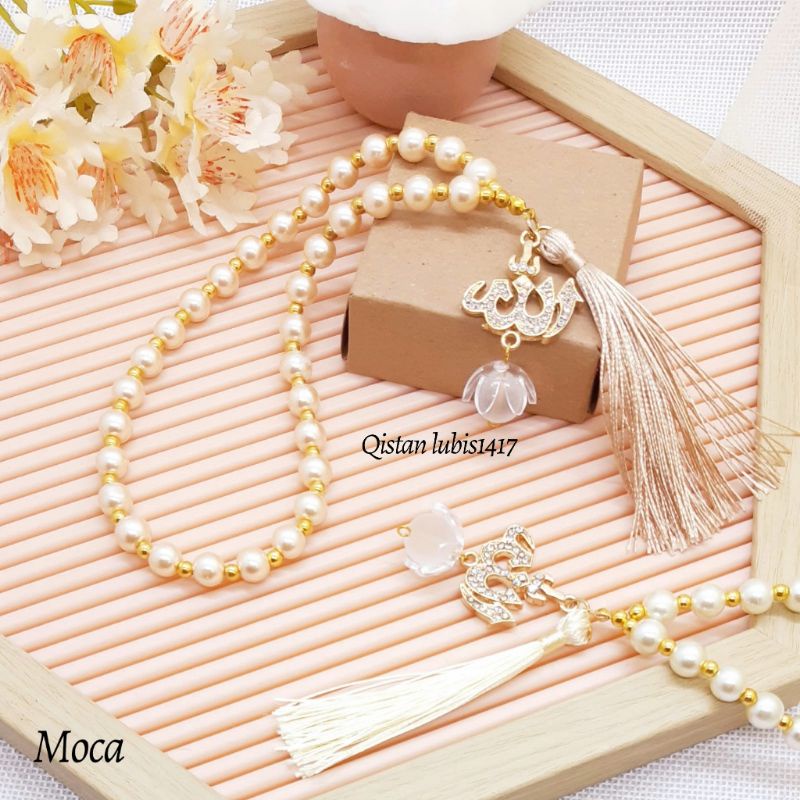 Tasbih Mutiara bed ice gold Free Ziplok