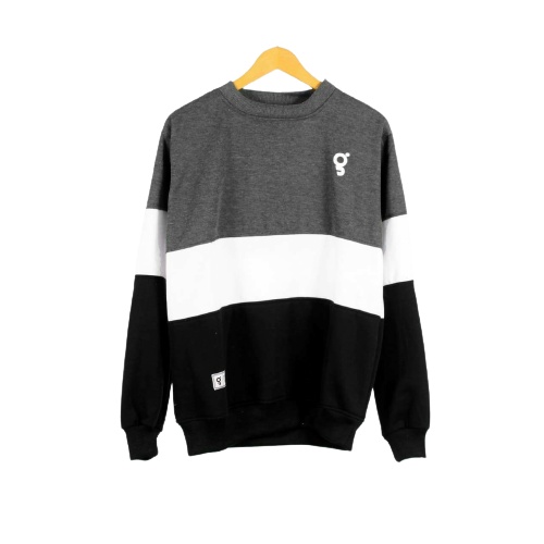 Sweater Crewneck Pria Wanita Kombinasi Switer Cowok Cewek Sweatshirt Premium Distro