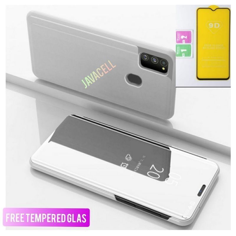 Flip case samsung m21 m31 m51 flip case clear view samsung m31 m51 miror case standing