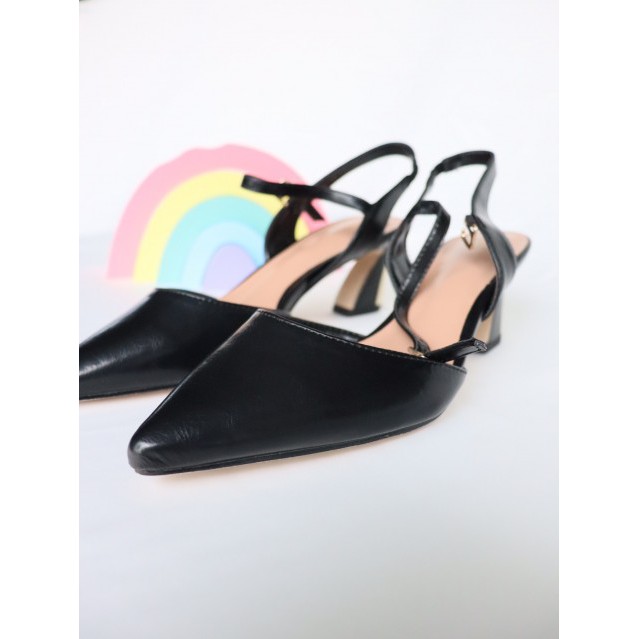 [7.7 Boombastis Sale⚡] - SEPATU SHOES WANITA PDR PS062 POINTED TOE SLINGBACK SHOES  PREMIUM IMPORT