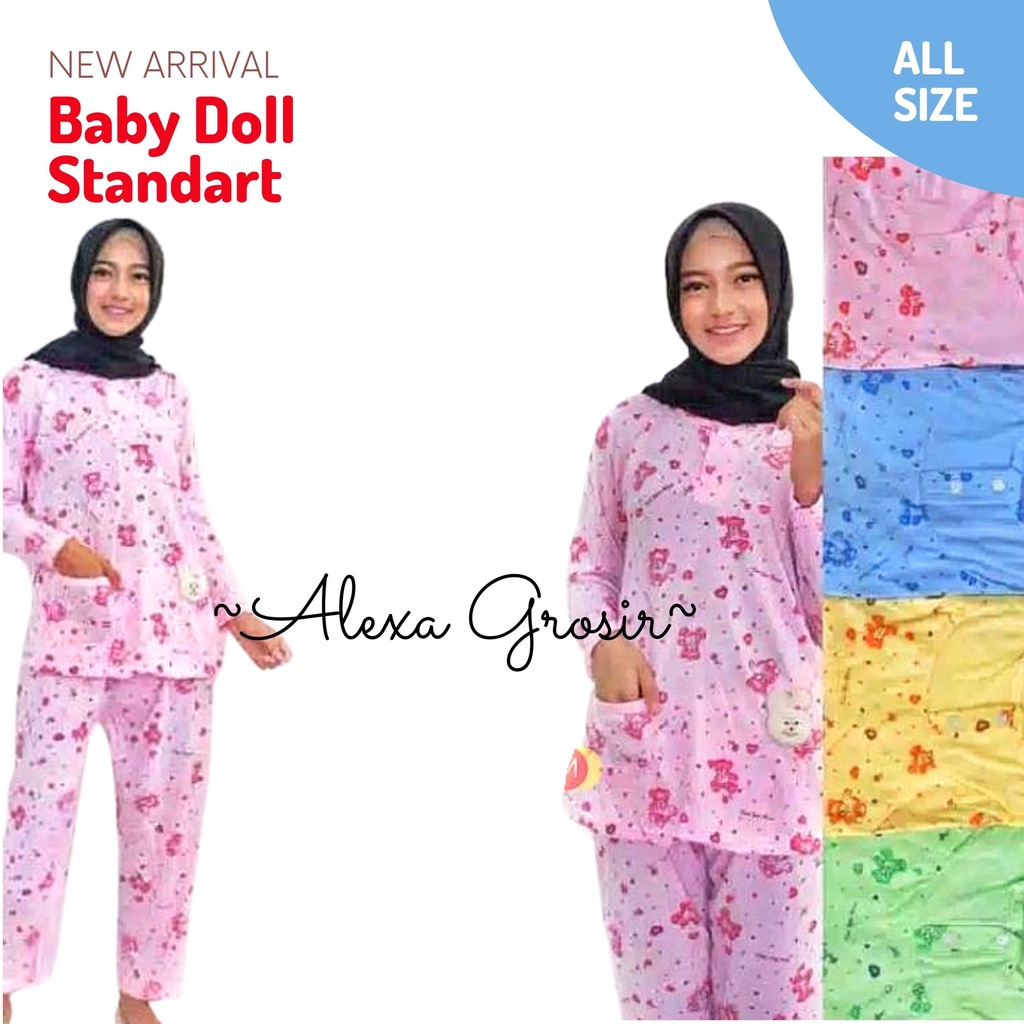 BABY DOLL STANDART/SETELPAN ANJANG/BAJU TIDUR-ALEXA