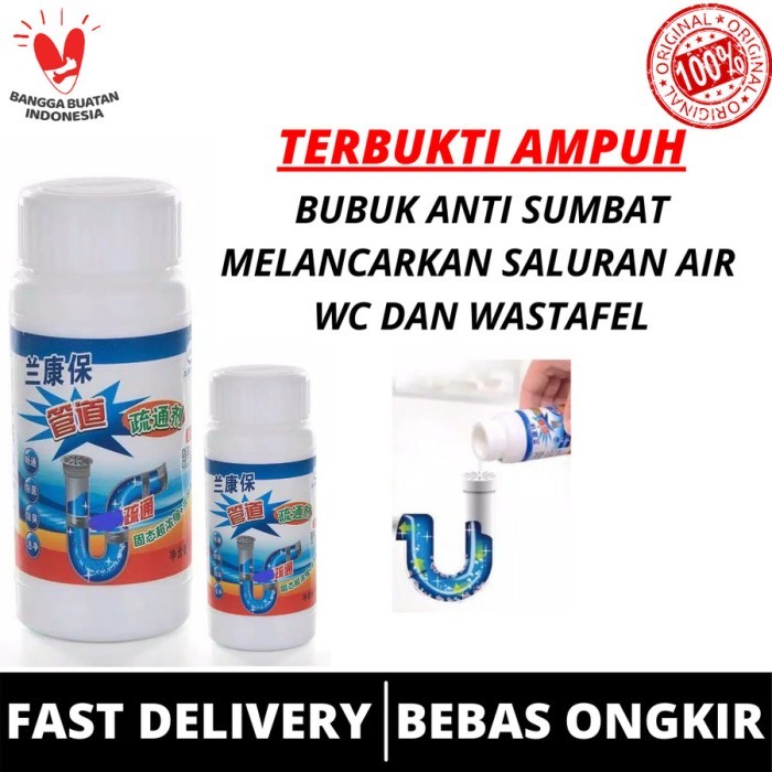 Obat Bubuk Anti Sumbat Pelancar Pembersih Saluran Air Pipa Anti Mampet