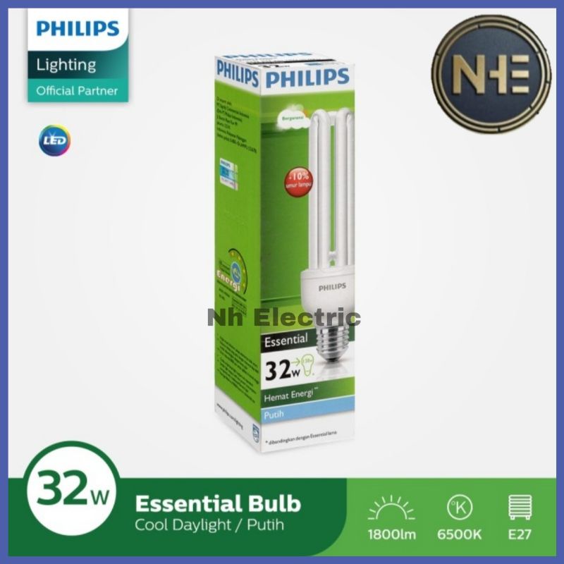 Lampu Philips Essential 32W Watt Putih CDL E27 - Esst 32 Watt Philips White 220V SNI