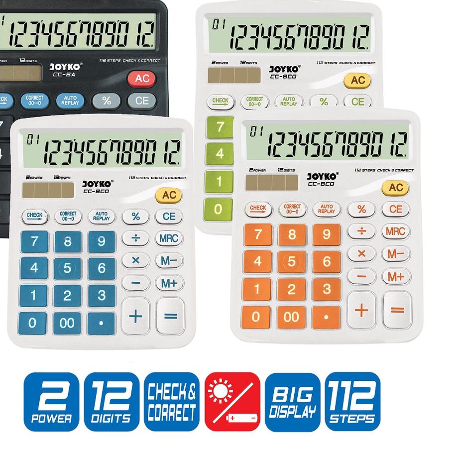 

Terbaru! Calculator Kalkulator Joyko CC-8 12 Digits Check Correct