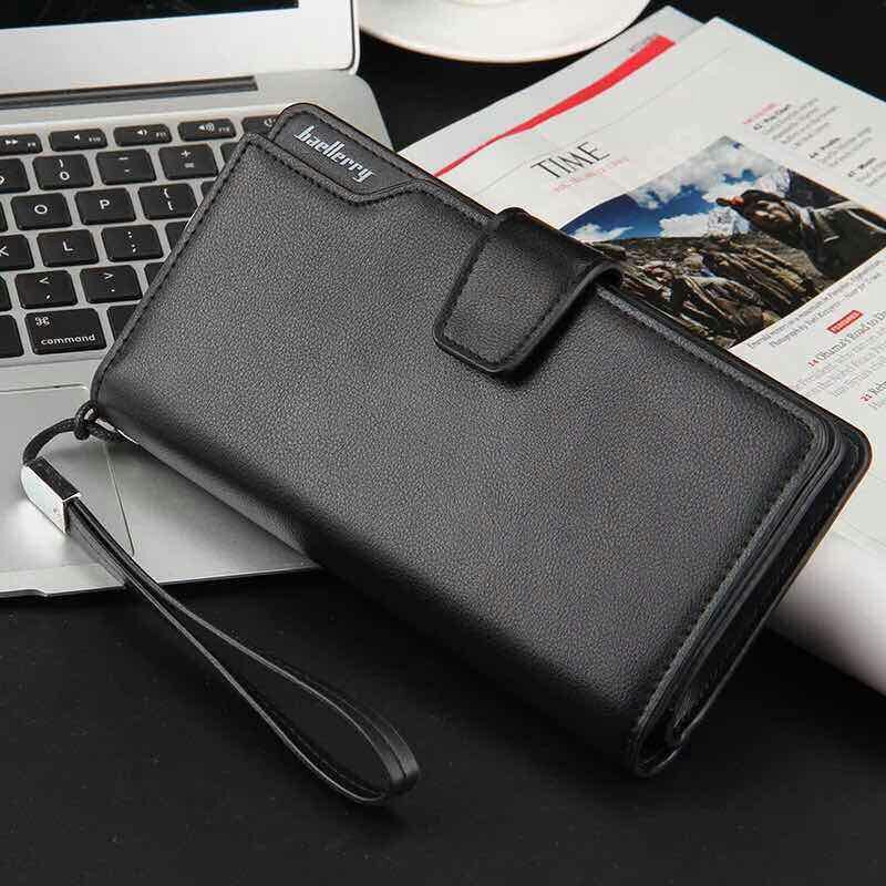 ☀ INDOLAND ☀ D003 Baellerry Dompet Kartu Kulit Panjang Pria Asli Keren Card Grosir Import Murah COD