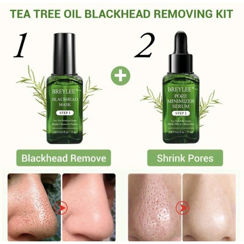 BREYLEE Blackhead Remover Mask STEP 1 (Termasuk Kertas 100pcs) & STEP 2 - Pore Serum / Masker Komedo