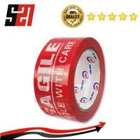 Lakban Fragile Merah Jangan Dibanting 48mm x 90 Yard Tebal