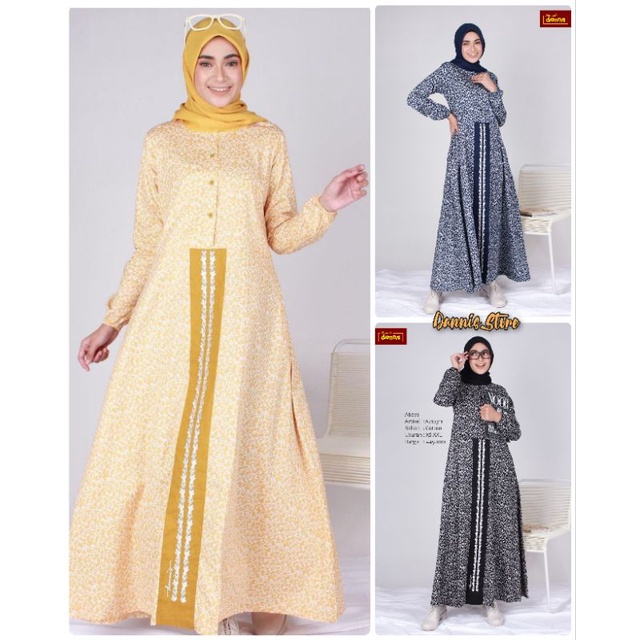 DANNIS Baju Gamis A210311 / Gamis Dewasa / Gamis Navy