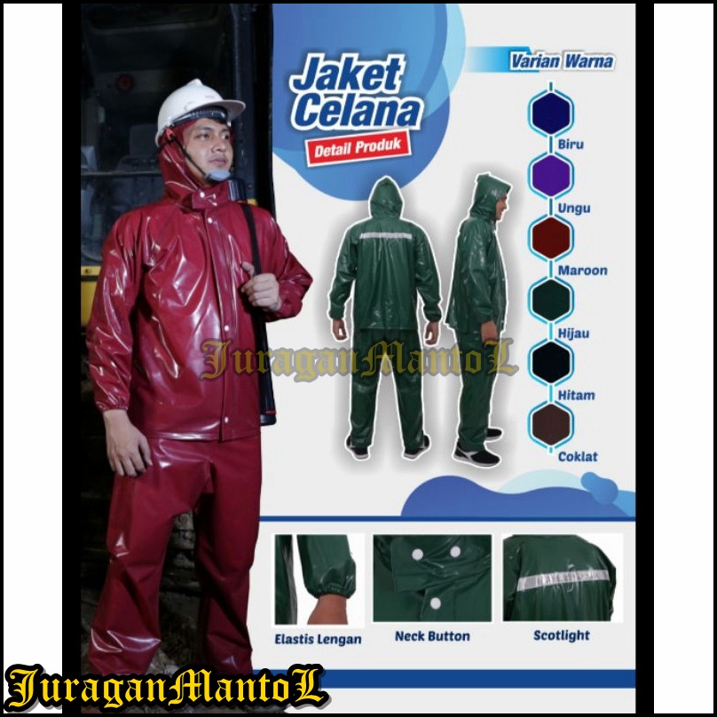 Juragan Mantol / Jas Hujan Plevia  Jaket Celana Opus/ Jas Hujan Pria / Jas Hujan Wanita / Jas Hujan 