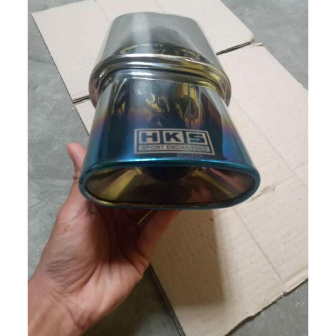 Knalpot MOBIL HKS Gepeng suara bass untuk all tipe mobil bensin,sedan dan minibus