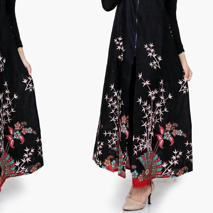 Diskon>> Cardigan Batik Saudara outer Resleting Depan Tanpa Lengan Baju Wanita Auter Panjang Terbaru