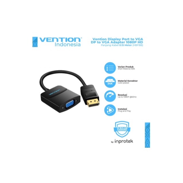 Vention HBF Adapter Converter DisplayPort (DP) Male to VGA Female