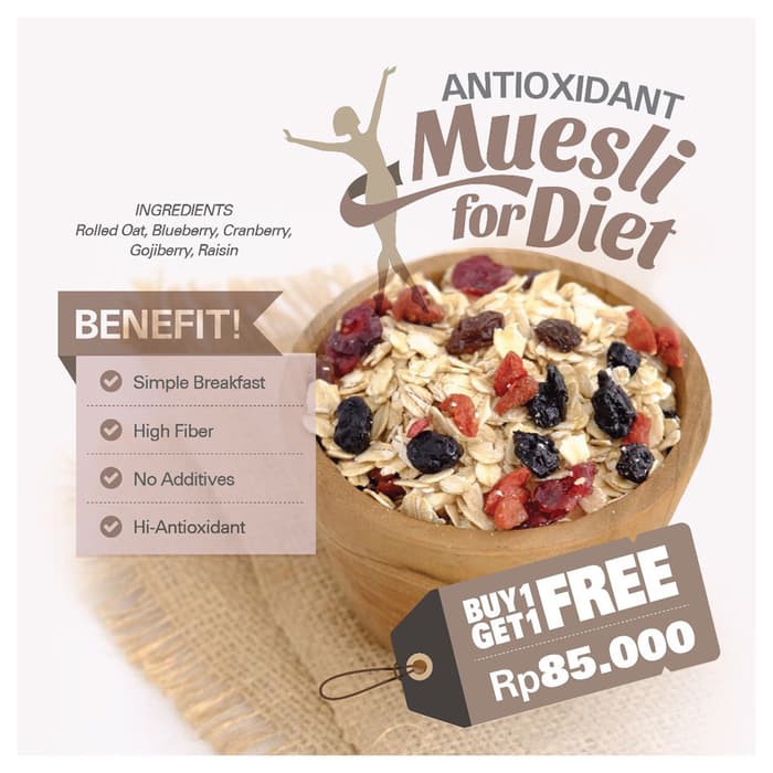 

Antioxidant Muesli BUY 1 GET 1 FREE (500gr x 2pc)