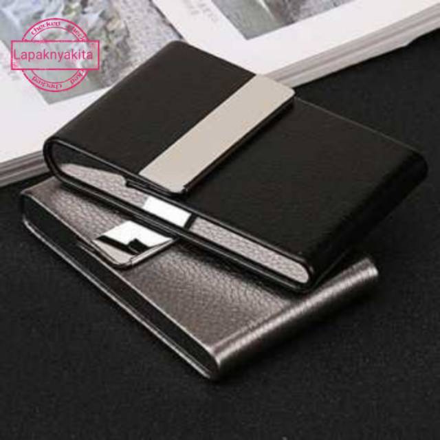 Promo [ Cod ] Focus Kotak Bungkus Rokok Elegan Leather Cigarette Case Kulit Keren Rokok Segaret -