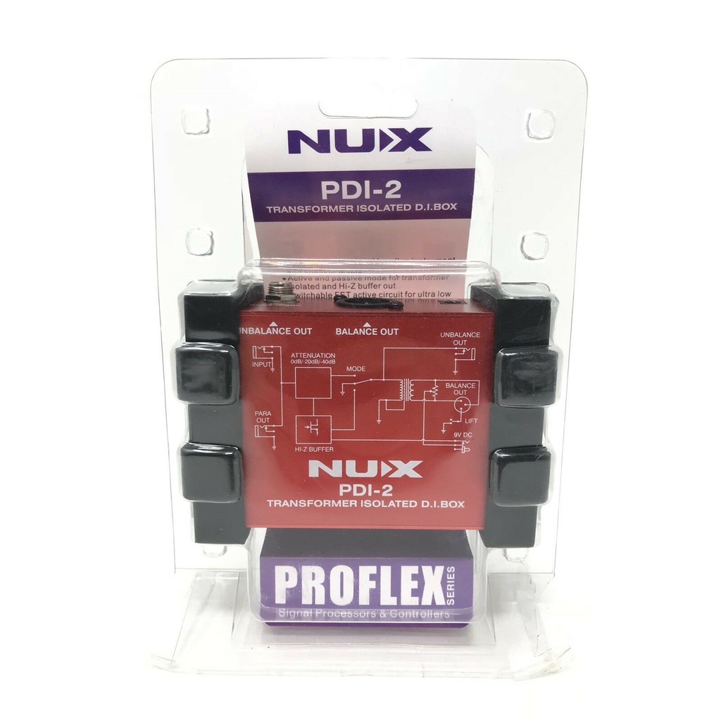 NUX PDI-2 Gitar - Bass Direct Box Transformer Isolated DI Box with Switchable Ground Lift