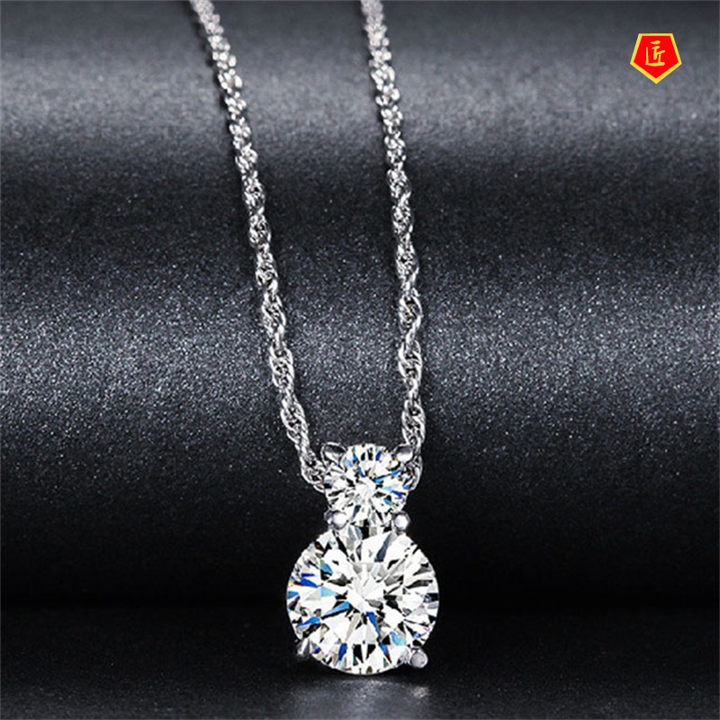 [Ready Stock]Rhinestone Zircon Necklace Korean Style Women's Crystal Pendant