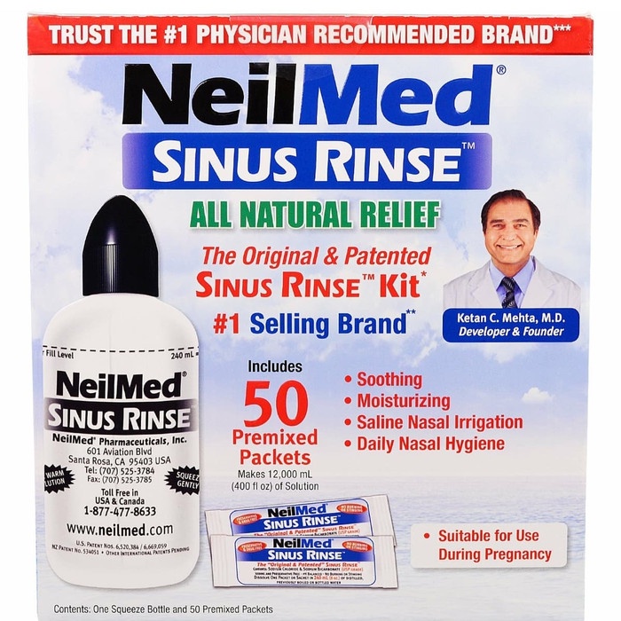 Neilmed The Original & Patented Sinus Rinse Kit 50 Premixed Packets