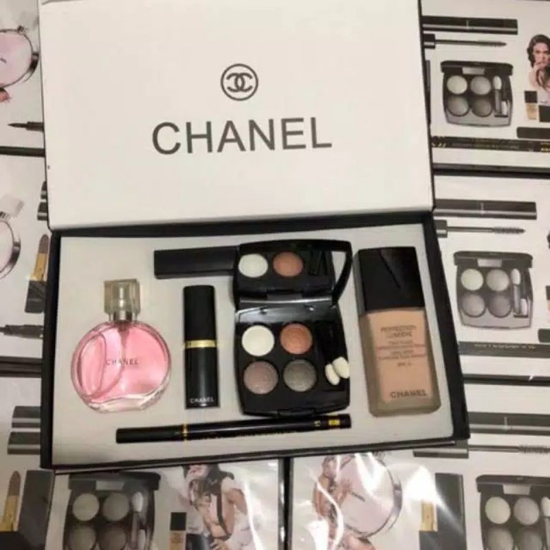 CHANEL 6in1 MAKE UP SET PALLETW MAKEUP SET + masker (cod)