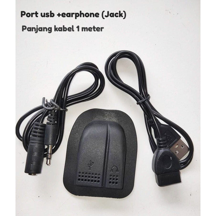 Port Usb dan  Earphone Plus Kable Extension 1 meter Aksesoris Tas