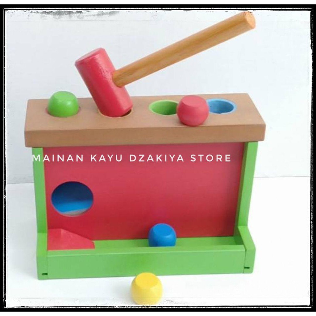 Mainan Kayu Edukasi Pukul Bola Shopee Indonesia