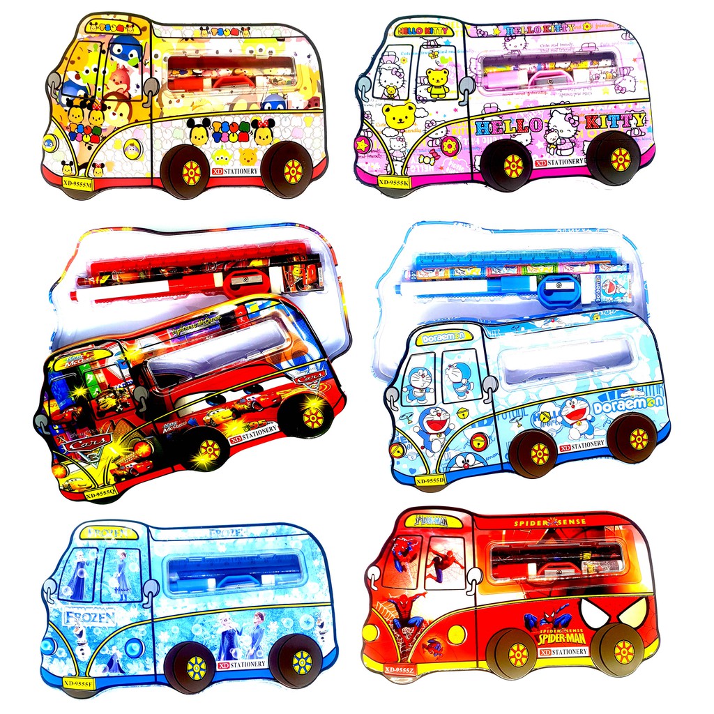 

Tempat pensil kaleng papan tulis isi alat tulis model minibus semi jumbo