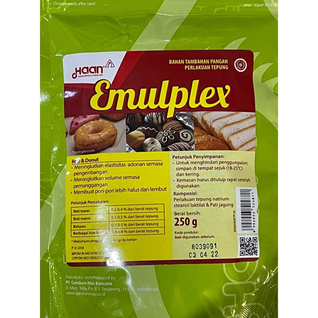 

Haan Emulplex Kemasan 250gr / Emplex Perenyah Kue Cookies