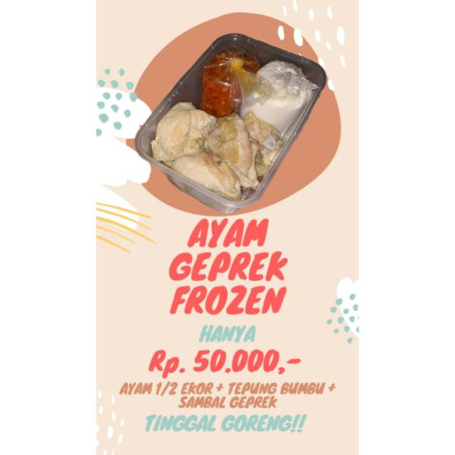 

Ayam Geprek Frozen Al Falaah (include ayam 1/2 ekor + Sambal Geprek + Tepung Bumbu)