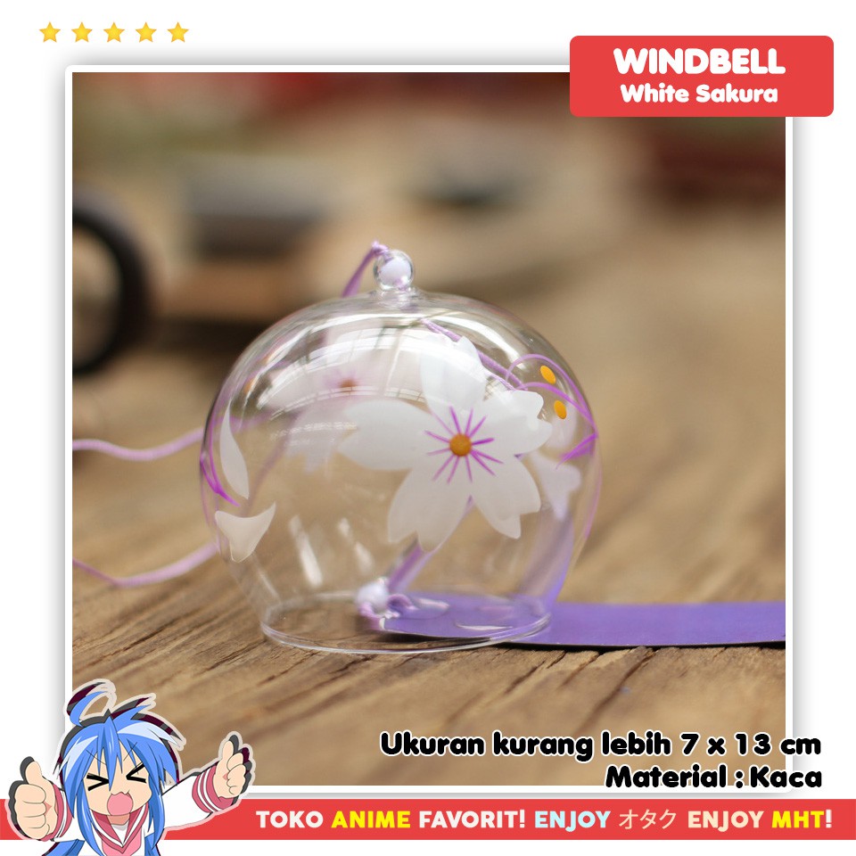 Lonceng Angin Windbell Wind Chime Furin White Sakura Cherry Blossom