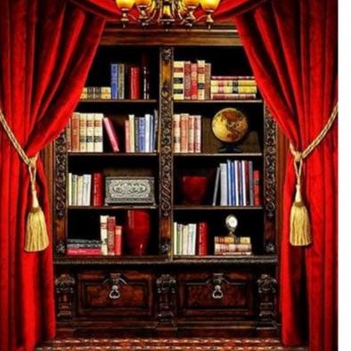 Terbaru TSH0G Background Foto / Rak Buku/ Latar Belakang Wisuda WS-30 Studio Photo 57 Ready