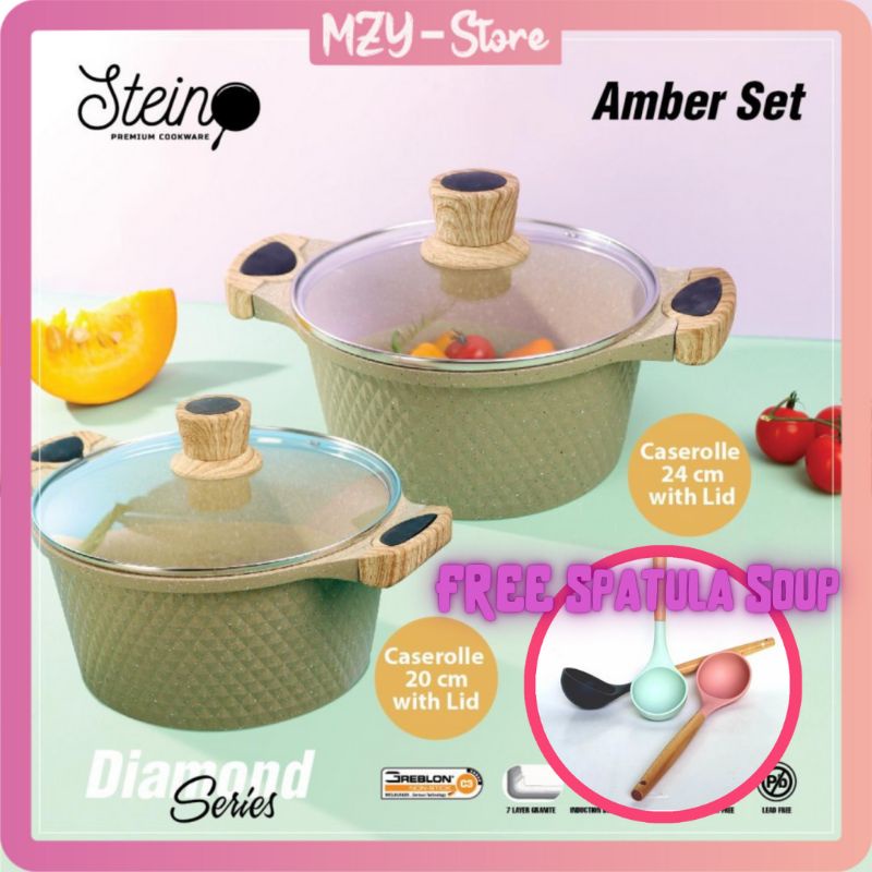 Stein Paket Amber Steincookware Casserole 24 Casserole 20 Diamond Series Amber Caserolle 20 Caserolle 24 cm