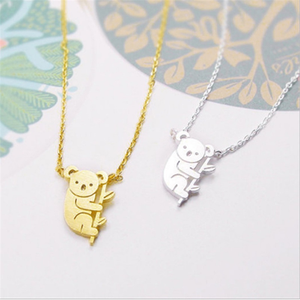 Hu Hu Hu Hu Hu Alat Bantu Pasang Kacamata♡ Kalung Rantai Dengan Liontin Kartun Koala Beruang Untuk Wanita