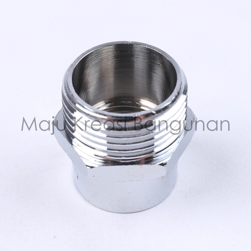 Sok Kran Drat Luar 3/4&quot; Dalam 1/2&quot; SOLIGEN Inch Inci Pendek Vlok Ring Kuningan Sock Sambungan Keran Nepel Pipa 1/2Inch 3/4Inch