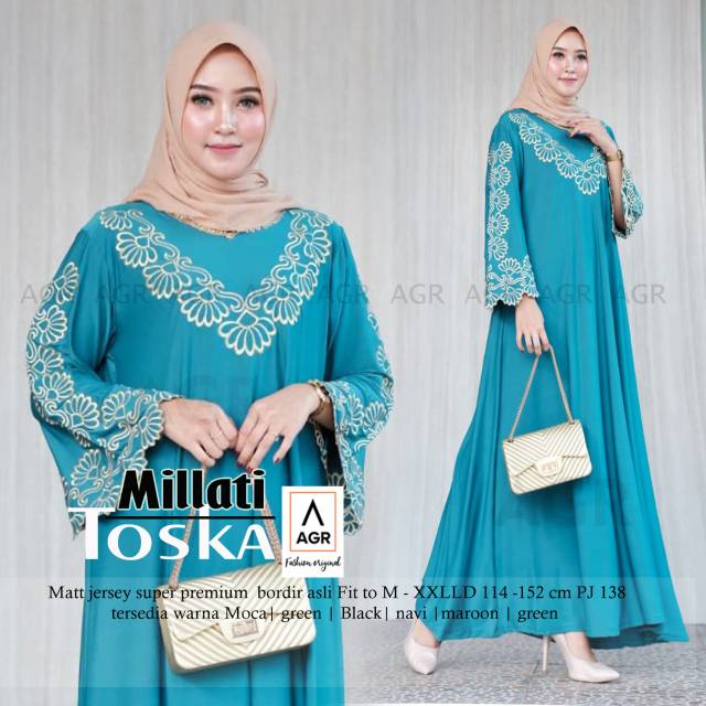 Millaty Maxy Gamis Jersey Jumbo Gamis Bordir millaty dress jersey polos jumbo ld 130 melar dress leb