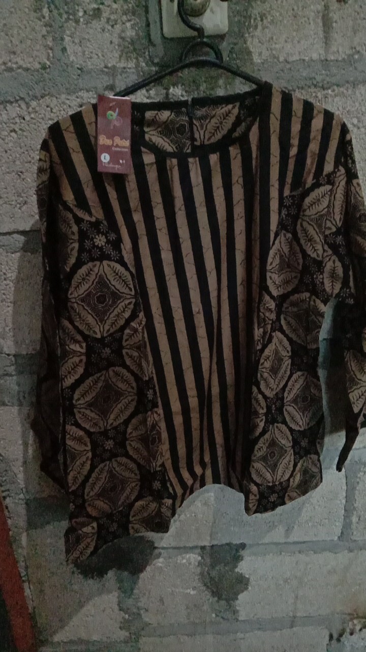 Batik Wanita Atasan Batik Wanita Blouse Batik Wanita S-m-l-xl-xxl-3l-4l-5l Motif Salur Dada