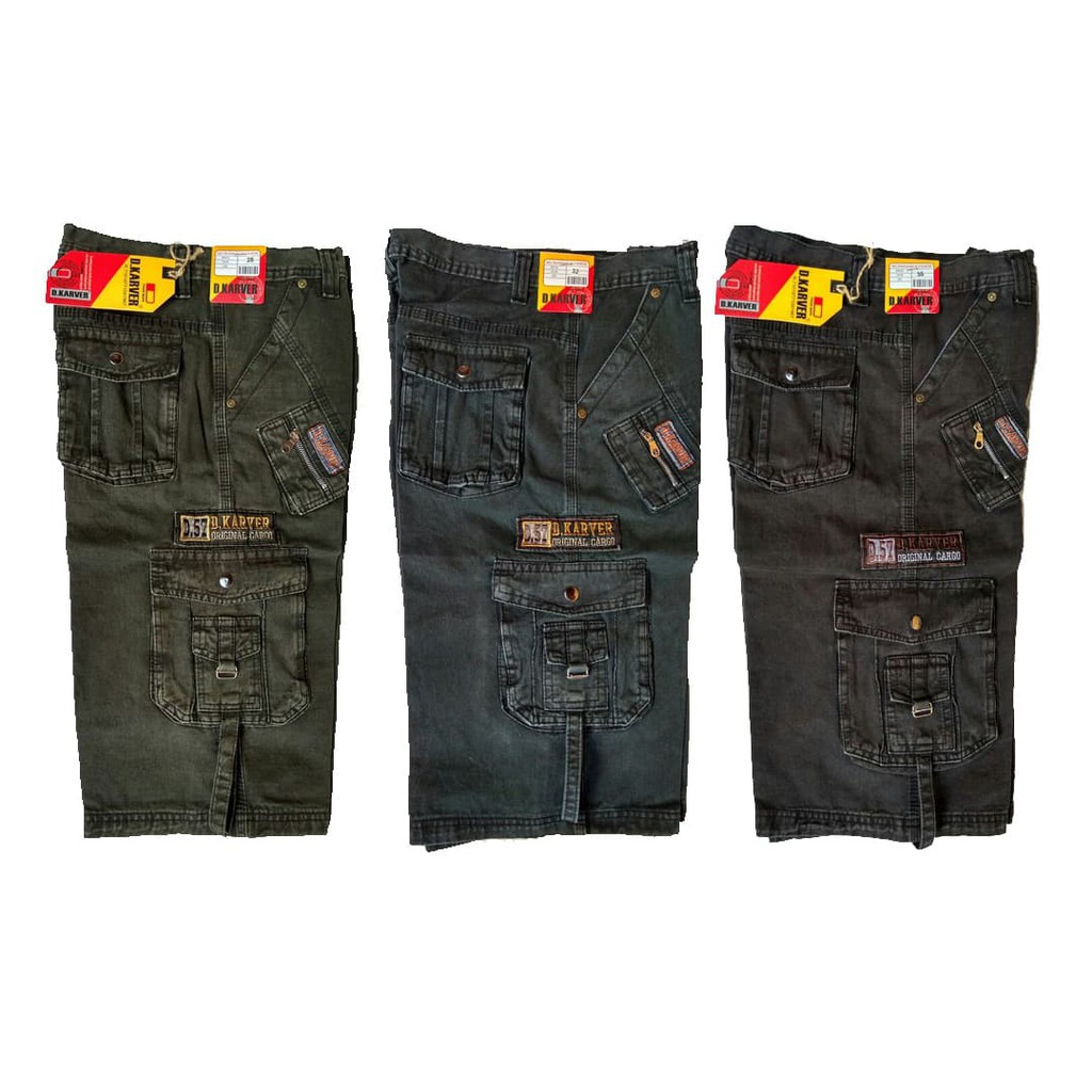 Celana Pria Celana Pendek Kimpul Pria 3/4 Cargo Size 27-38 Saku Banyak