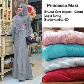 ELDE 5 - Afigah maxi JUMBO XXXL brukat kombi vaganza mutiara tabur busui + tali Ld 120 Pjg 137
