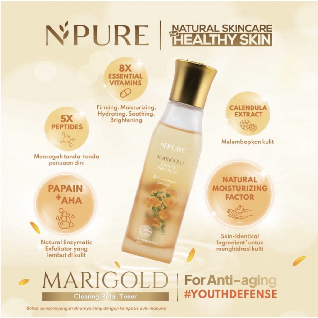 NPURE Marigold Clearing Petal Toner / Toner Anti Penuaan Dini