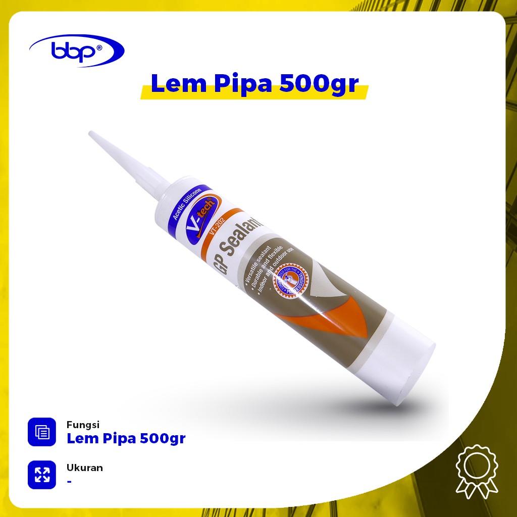 

Lem Pipa Pvc Isi 500 Gr / Perekat Pipa V Tech