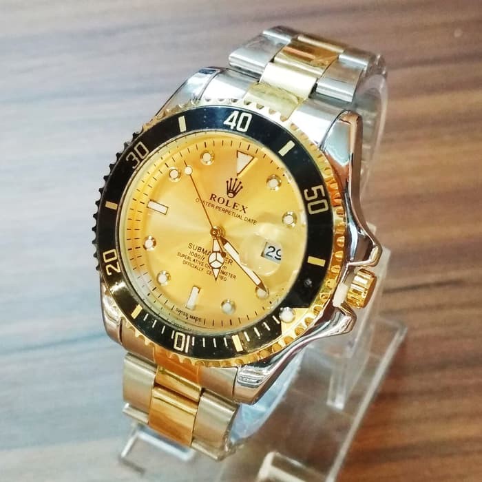 Rolex Submariner G Jam Tangan Pria Shock - GOLD SILVER