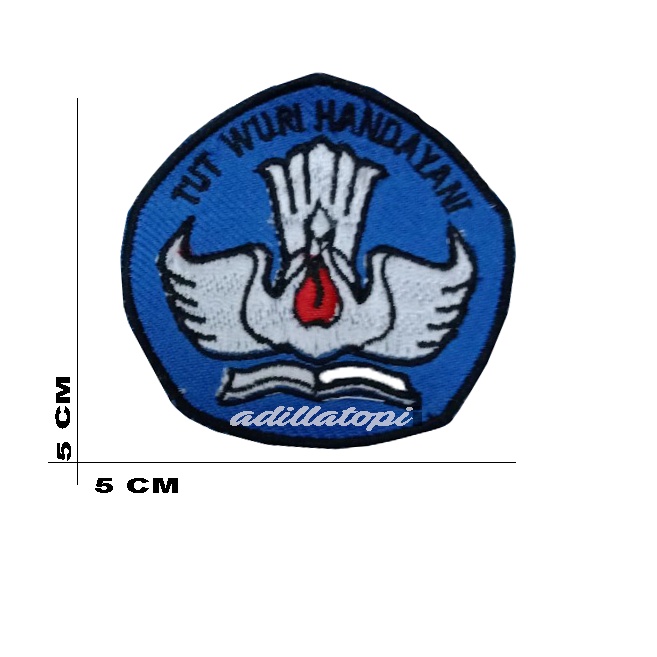 LOGO TUTWURI HANDAYANI WARNA BIRU || PATCH LAMBANG SEKOLAHAN BORDIR CUSTOM