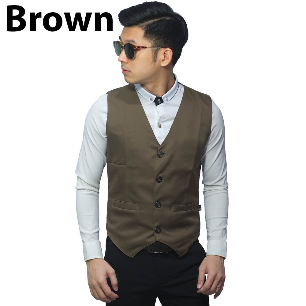 Vest Rompi Formal Pria - Setelan Dalaman Jas Cowok/Groomsmen Wedding Slim Jumbo