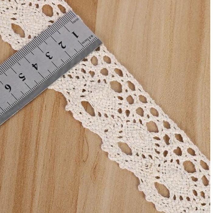 ❇ per rol 15 yard,renda rajut warna krem lebar 4cm ✾